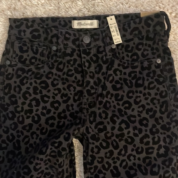 NWT Madewell mid rise skinny flocked animal print 26 - Picture 4 of 10